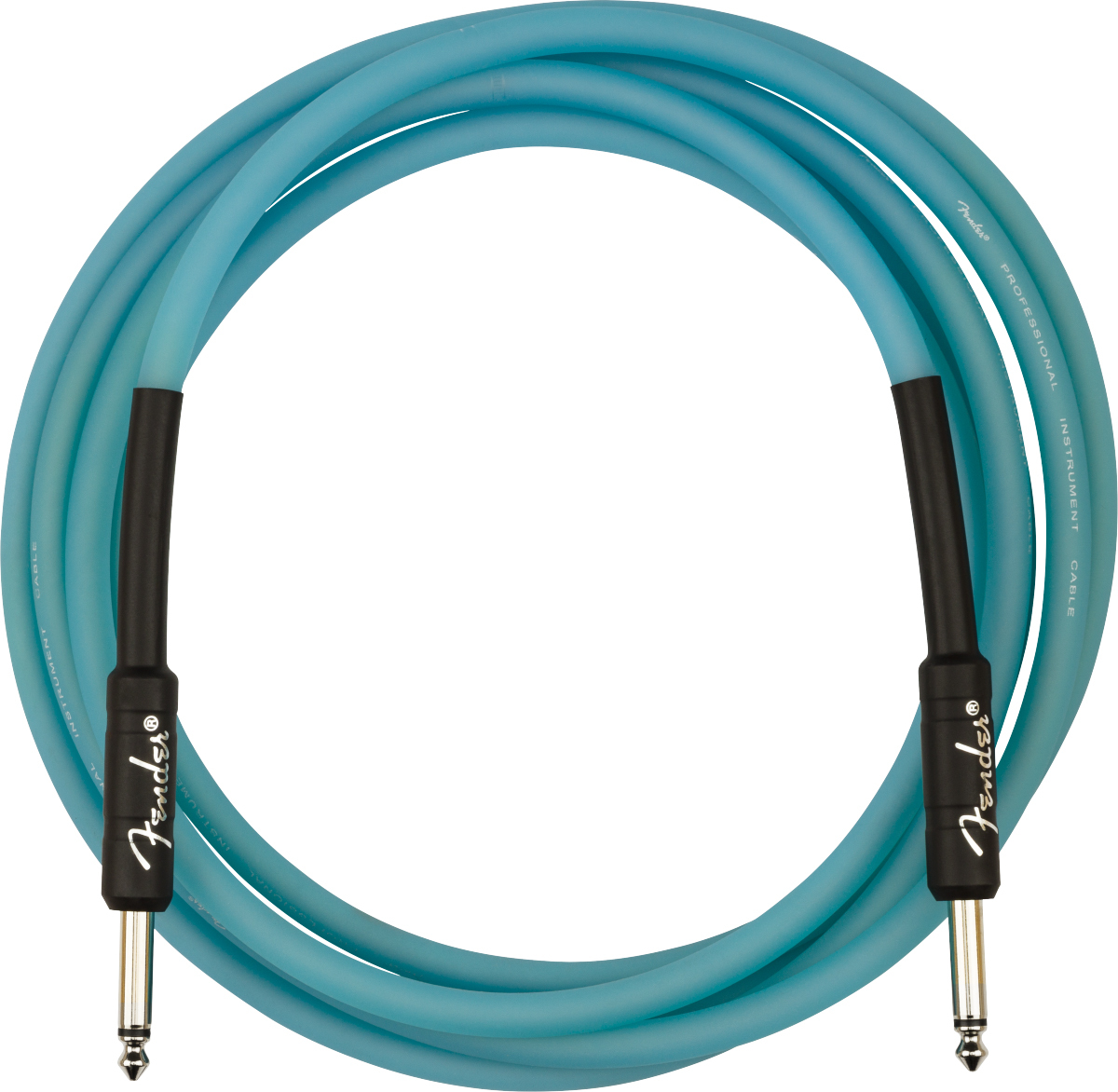 Fender Pro Glow In The Dark Instrument Cable Droit/droit 10ft Blue - Cable - Main picture