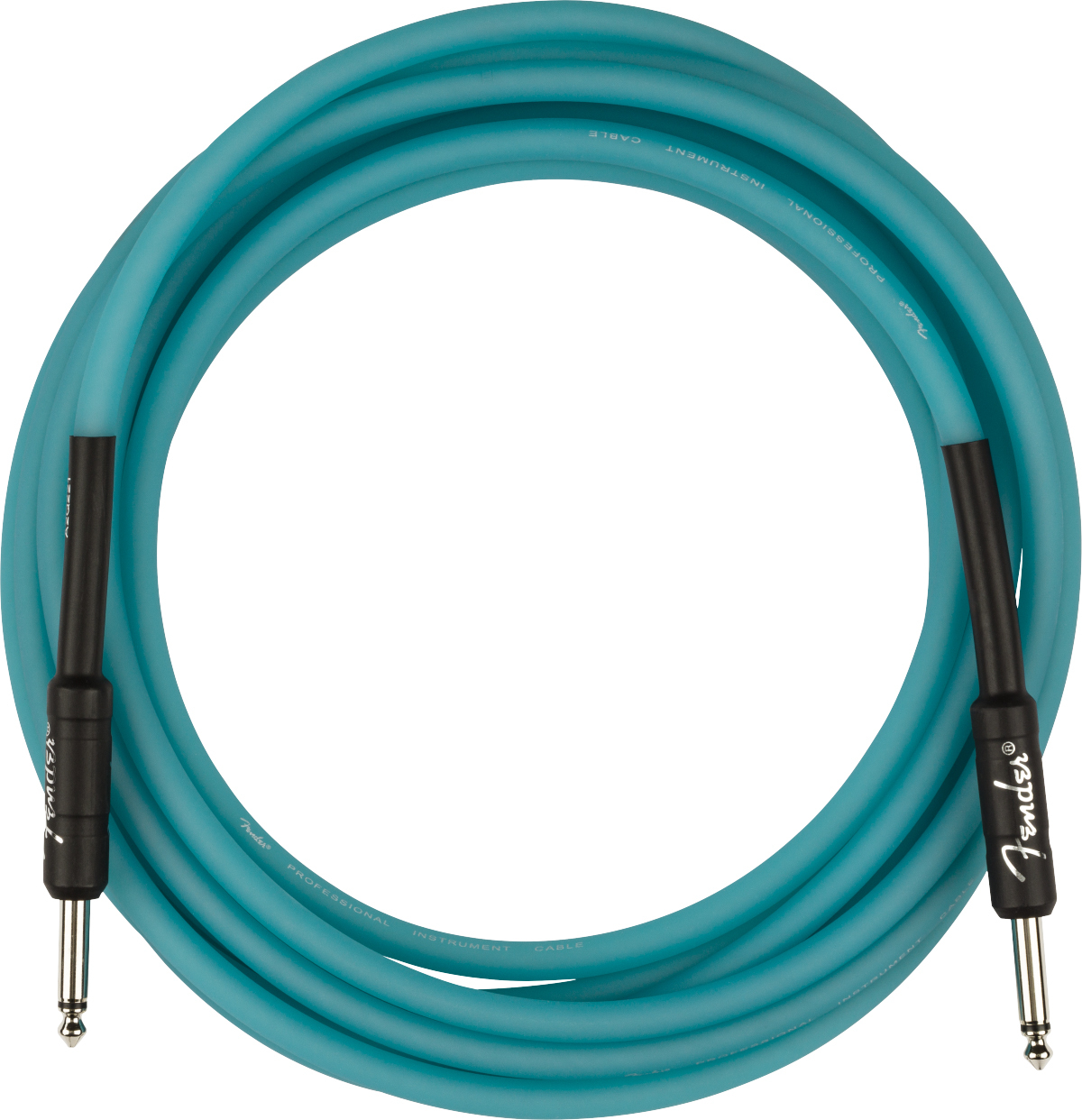 Fender Pro Glow In The Dark Instrument Cable Droit/droit 18.6ft Blue - Cable - Main picture