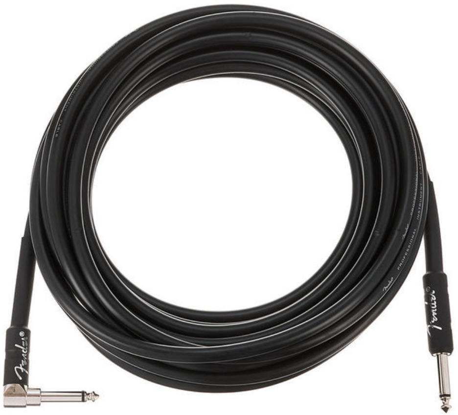 Fender Professional Instrument Cable Droit/coude 25ft Black - Cable - Main picture