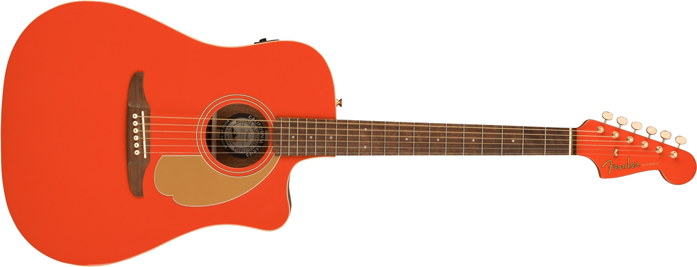 Fender Redondo Player California Ltd Dreadnought Cw Epicea Acajou Wal - Fiesta Red - Guitarra acústica & electro - Main picture