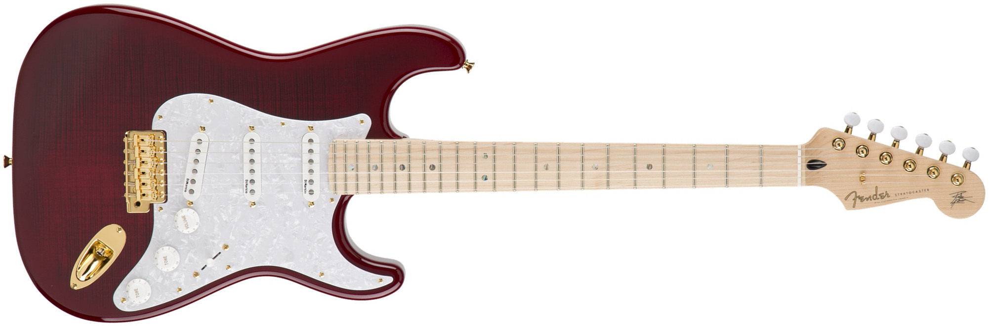 Fender Richie Kotzen Strat Japan Ltd 3s Mn - Transparent Red Burst - Guitarra eléctrica con forma de str. - Main picture