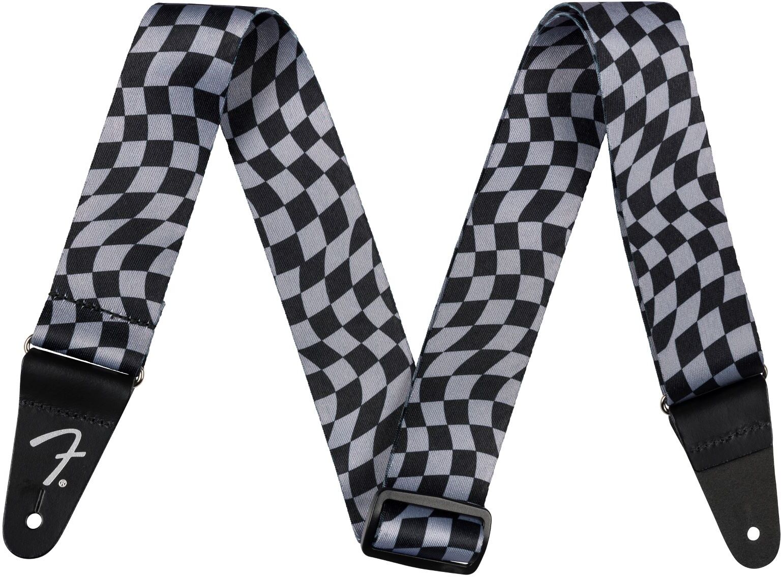 Fender Sangle Poly Wavy Checker Gris - Correa - Main picture