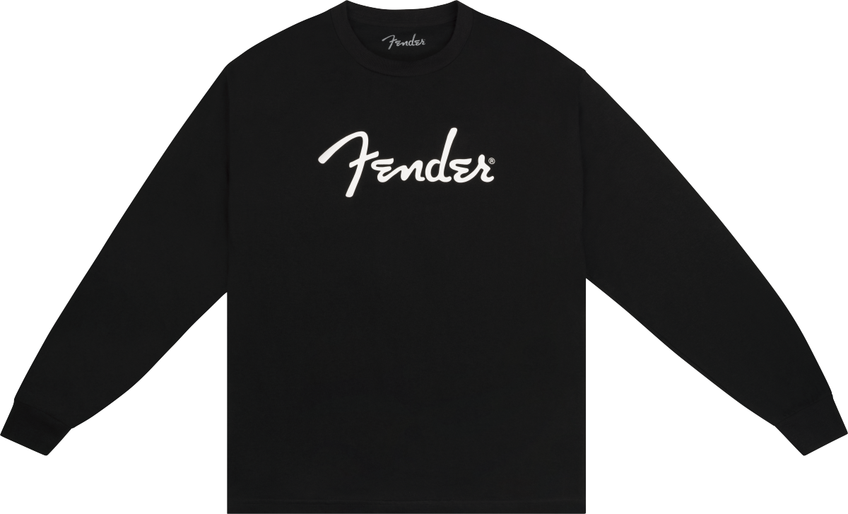 Fender Spaghetti Logo Long-sleeve - Black - M - Camiseta - Main picture
