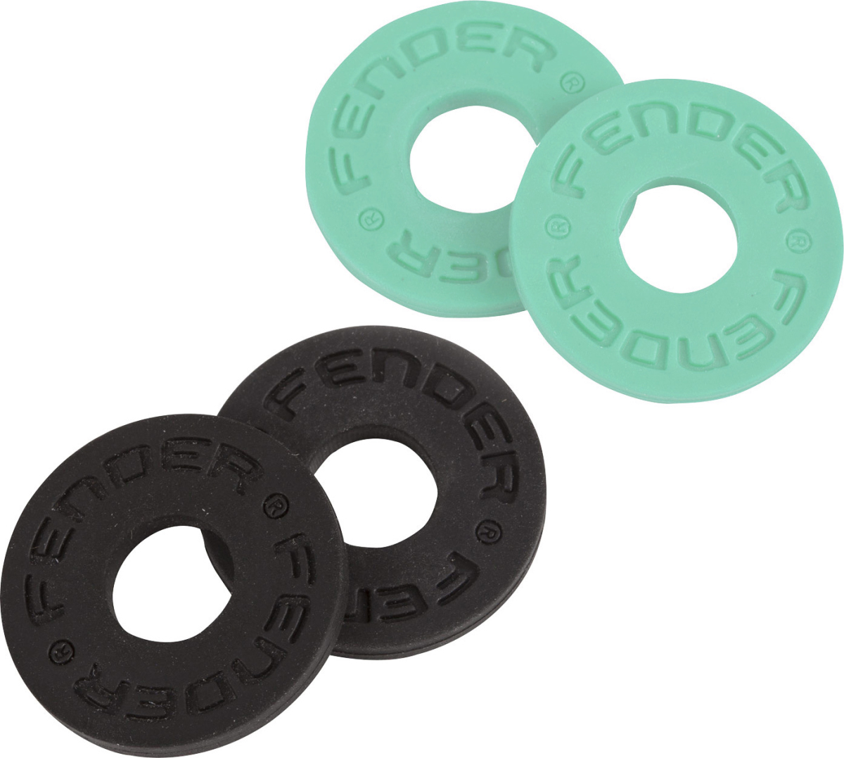 Fender Strap Blocks 4-pack Black & Surf Green - Strap lock - Main picture