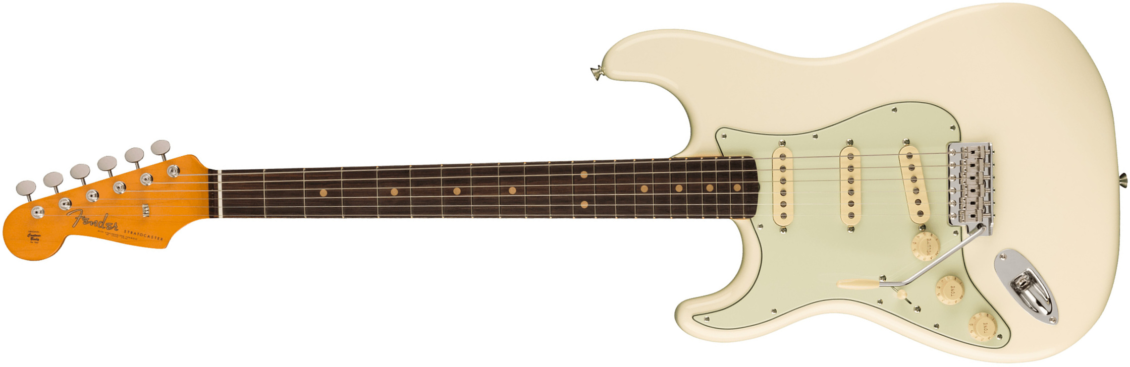 Fender Strat 1961 American Vintage Ii Lh Gaucher Usa 3s Trem Rw - Olympic White - Guitarra electrica para zurdos - Main picture