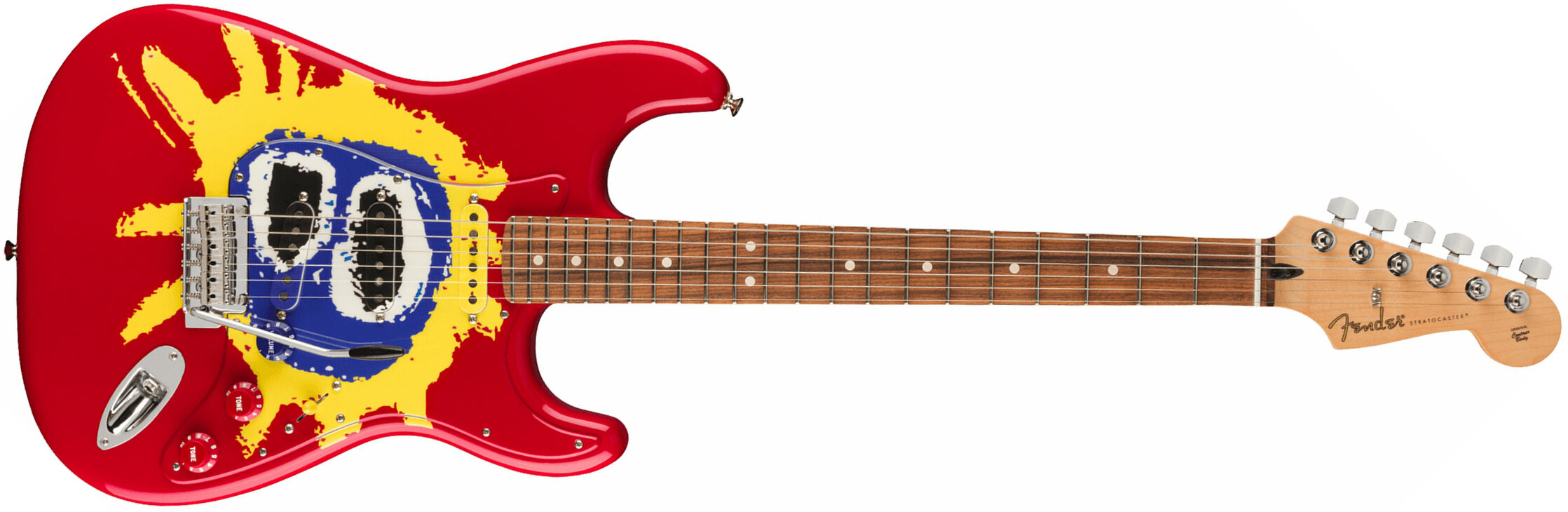 Fender Strat 30th Anniversary Screamadelica Ltd Mex 3s Trem Pf - Red Blue Yellow - Guitarra eléctrica con forma de str. - Main picture
