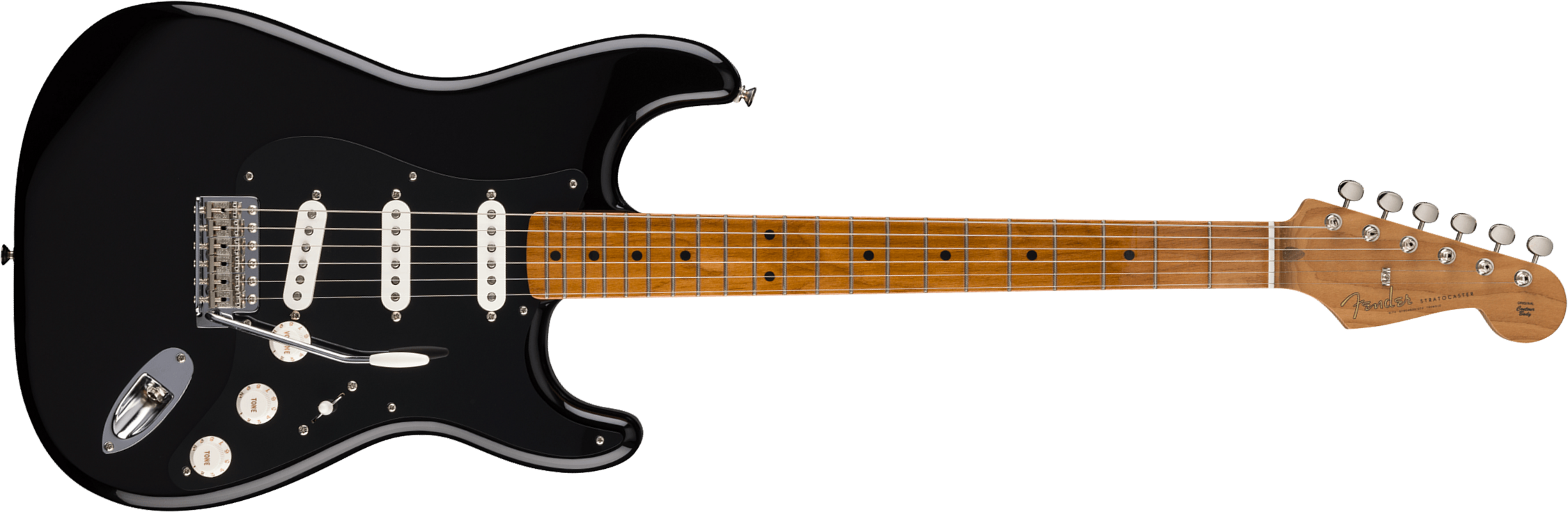 Fender Strat 50s Vintera 2 Ltd 3s Custom Shop Trem Mn - Black - Guitarra eléctrica con forma de str. - Main picture