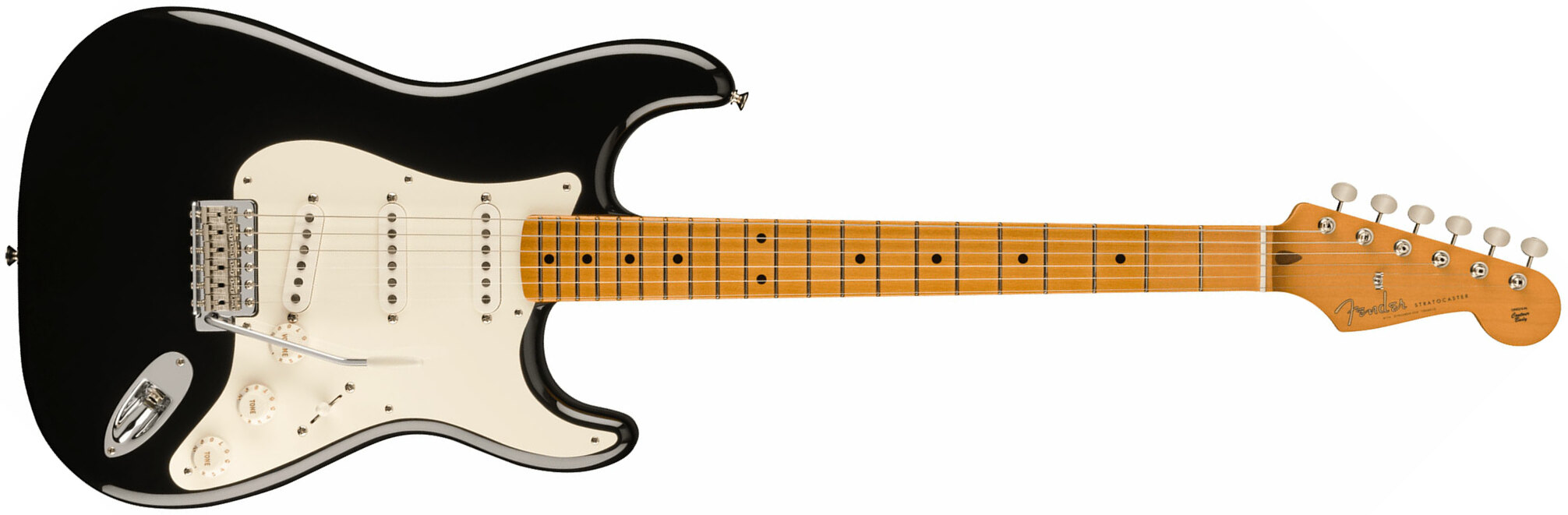 Fender Strat 50s Vintera 2 Mex 3s Trem Mn - Black - Guitarra eléctrica con forma de str. - Main picture