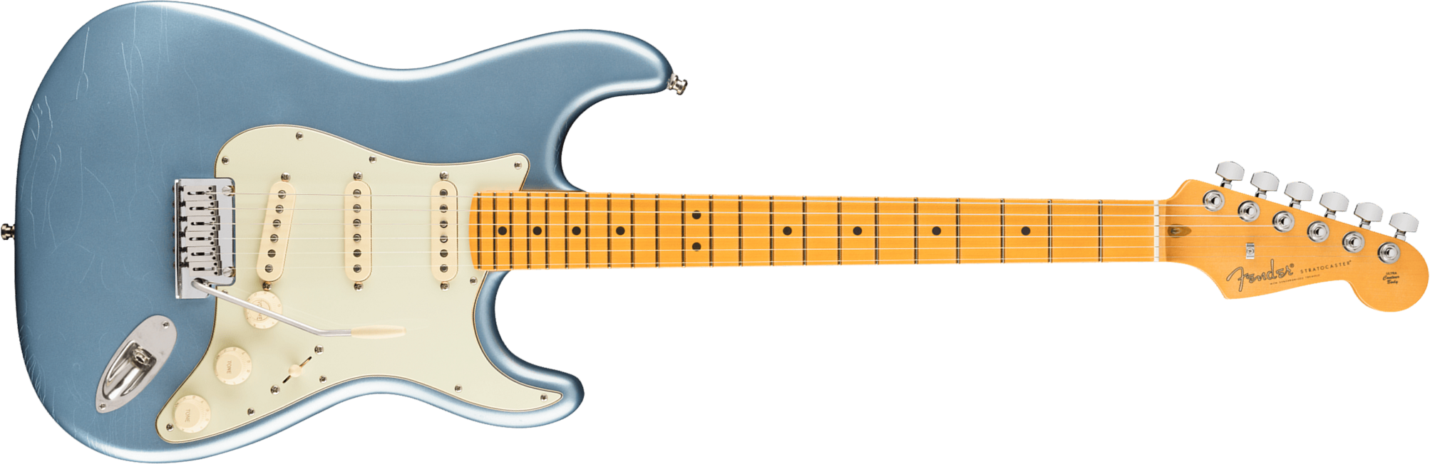 Fender Strat 60s American Ultra Luxe Ltd Usa 3s Trem Mn - Ice Blue Metallic - Guitarra eléctrica con forma de str. - Main picture
