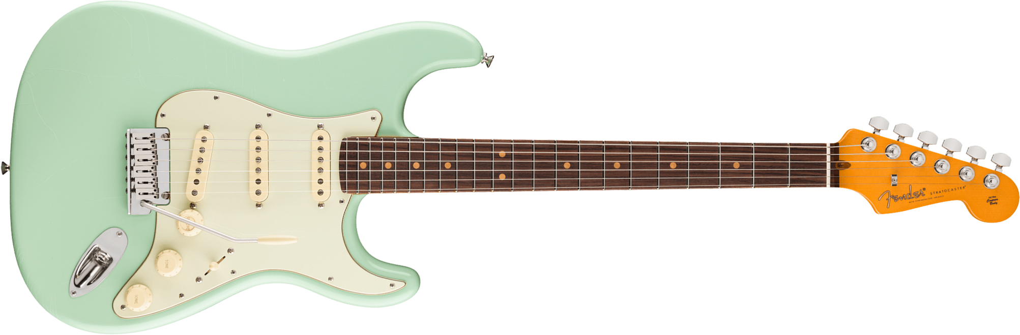 Fender Strat 60s American Ultra Luxe Usa 3s Trem Rw - Surf Green - Guitarra eléctrica con forma de str. - Main picture