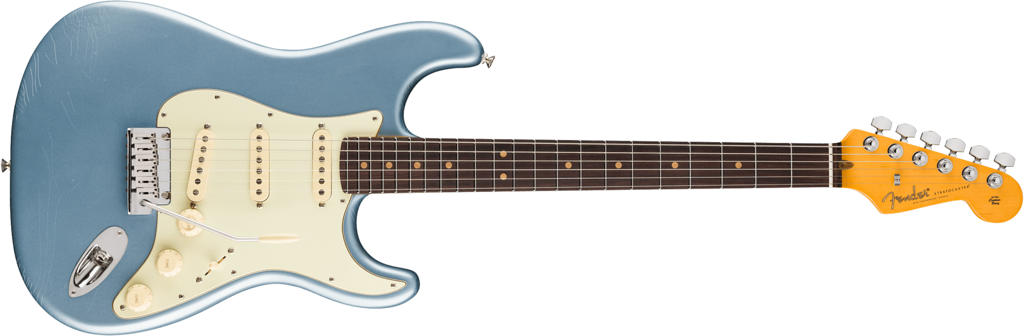 Fender Strat 60s American Ultra Luxe Usa 3s Trem Rw - Ice Blue Metallic - Guitarra eléctrica con forma de str. - Main picture
