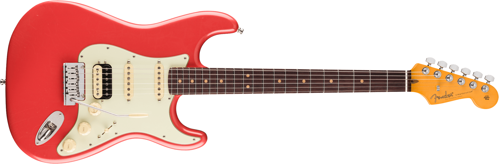 Fender Strat 60s Hss American Ultra Luxe Usa 3s Trem Rw - Fiesta Red - Guitarra eléctrica con forma de str. - Main picture