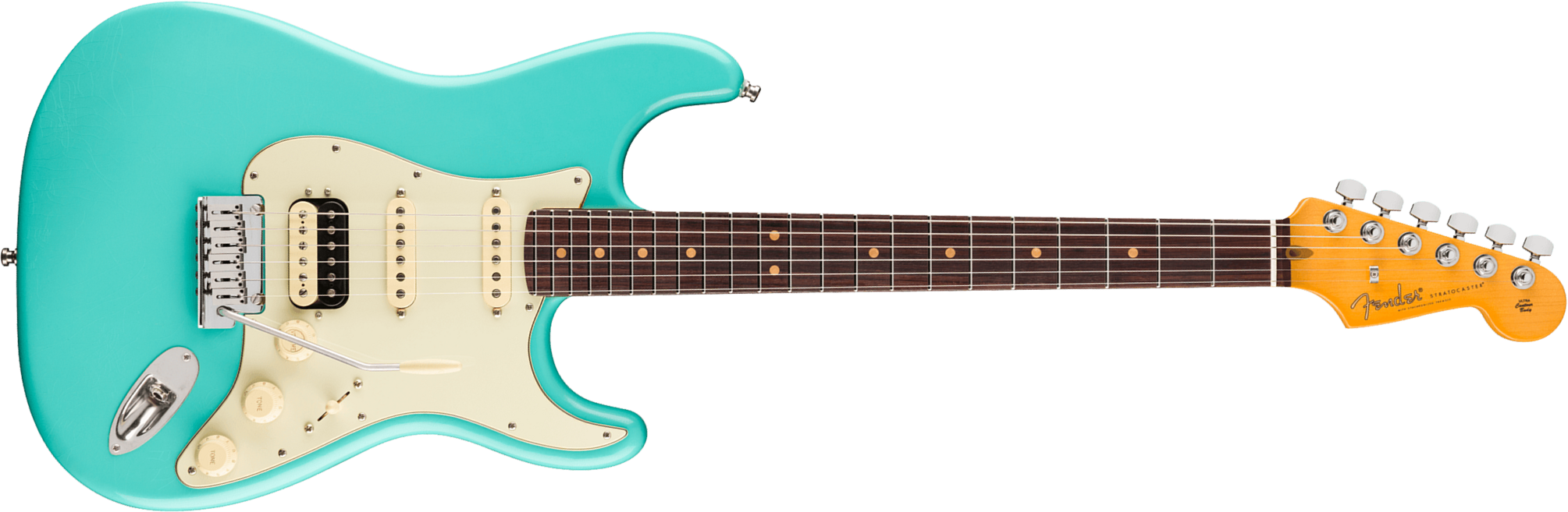 Fender Strat 60s Hss American Ultra Luxe Vintage Usa 3s Trem Rw - Sea Foam Green - Guitarra eléctrica con forma de str. - Main picture