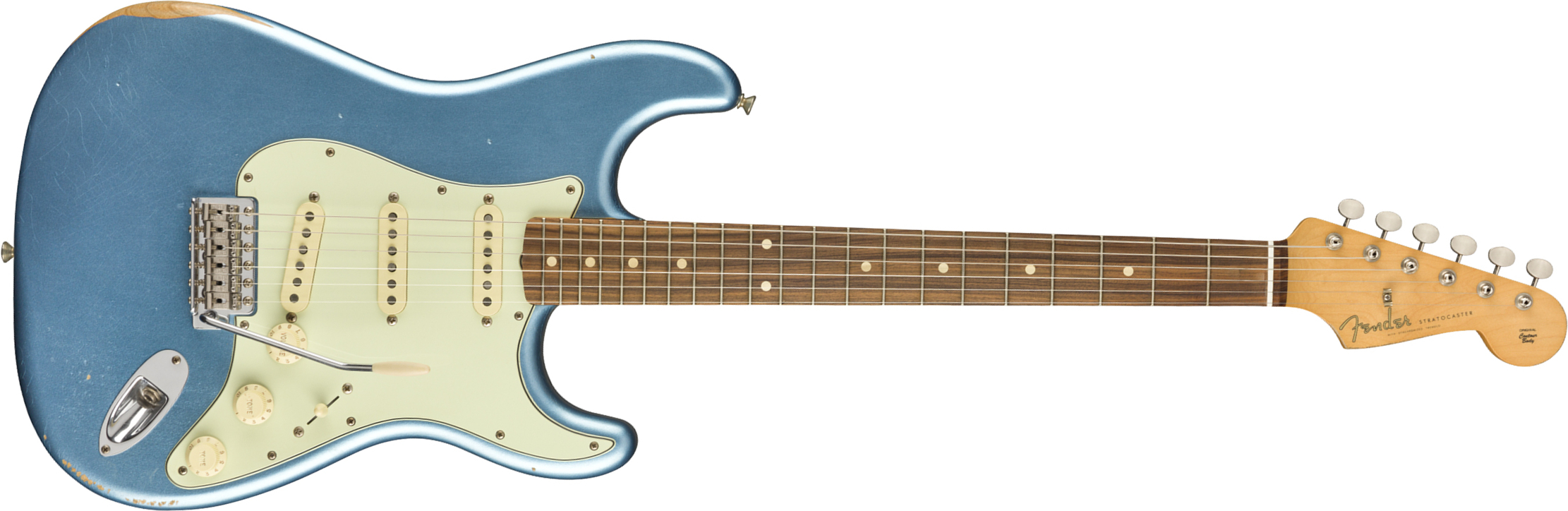 Fender Strat 60s Road Worn Mex Pf - Lake Placid Blue - Guitarra eléctrica con forma de str. - Main picture