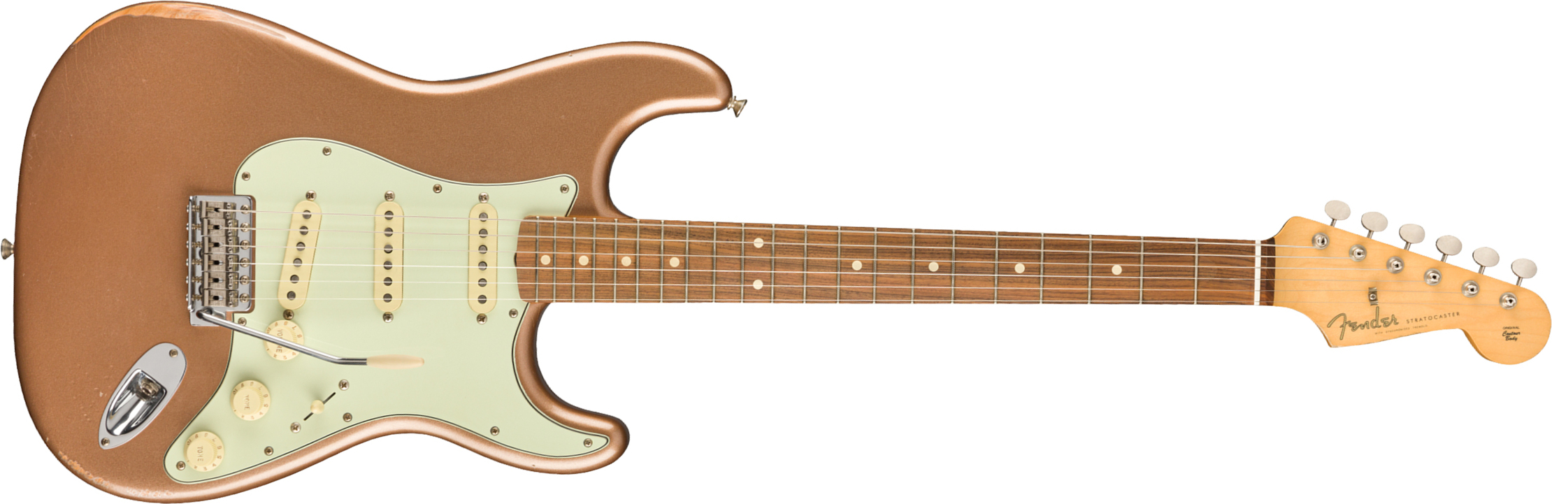 Fender Strat 60s Road Worn Mex Pf - Firemist Gold - Guitarra eléctrica con forma de str. - Main picture
