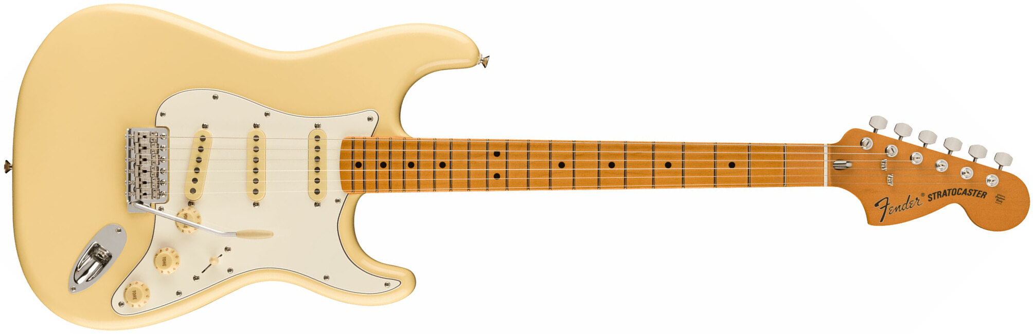 Fender Strat 70s Vintera 2 Mex 3s Trem Mn - Vintage White - Guitarra eléctrica con forma de str. - Main picture