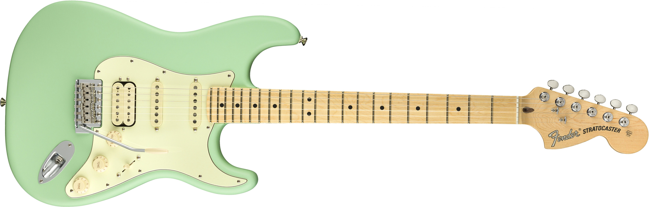 Fender Strat American Performer Usa Hss Mn - Satin Surf Green - Guitarra eléctrica con forma de str. - Main picture