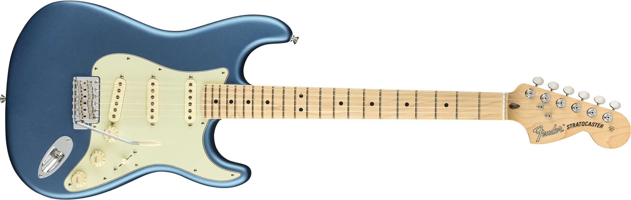 Fender Strat American Performer Usa Sss Mn - Satin Lake Placid Blue - Guitarra eléctrica con forma de str. - Main picture