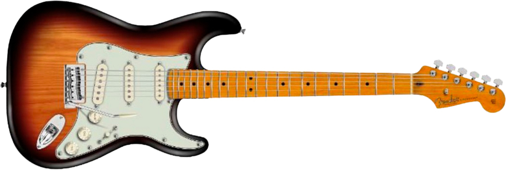 Fender Strat American Pro Ii Ltd 3s Custom Shop Trem Mn - 3-color Sunburst - Guitarra eléctrica con forma de str. - Main picture