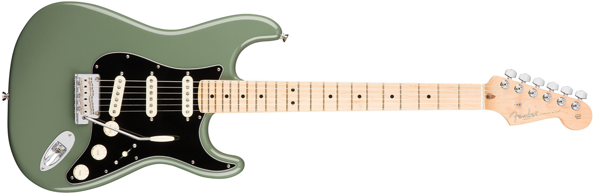 Fender Strat American Professional 2017 3s Usa Mn - Antique Olive - Guitarra eléctrica con forma de str. - Main picture
