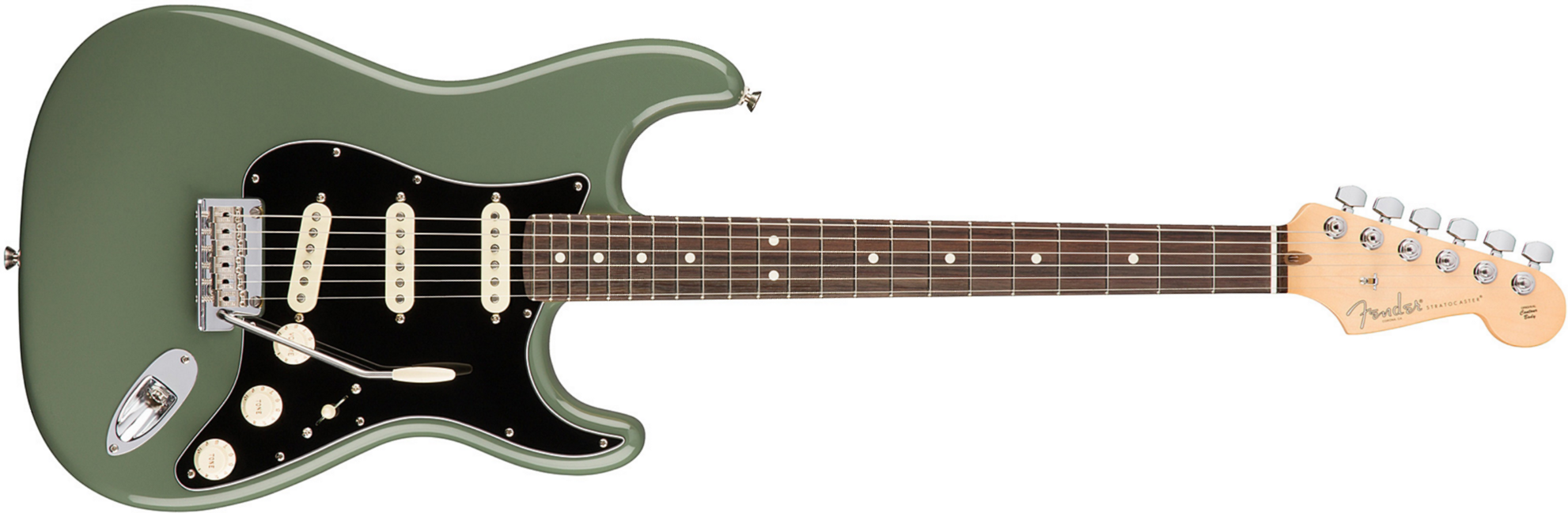 Fender Strat American Professional 2017 3s Usa Rw - Antique Olive - Guitarra eléctrica con forma de str. - Main picture