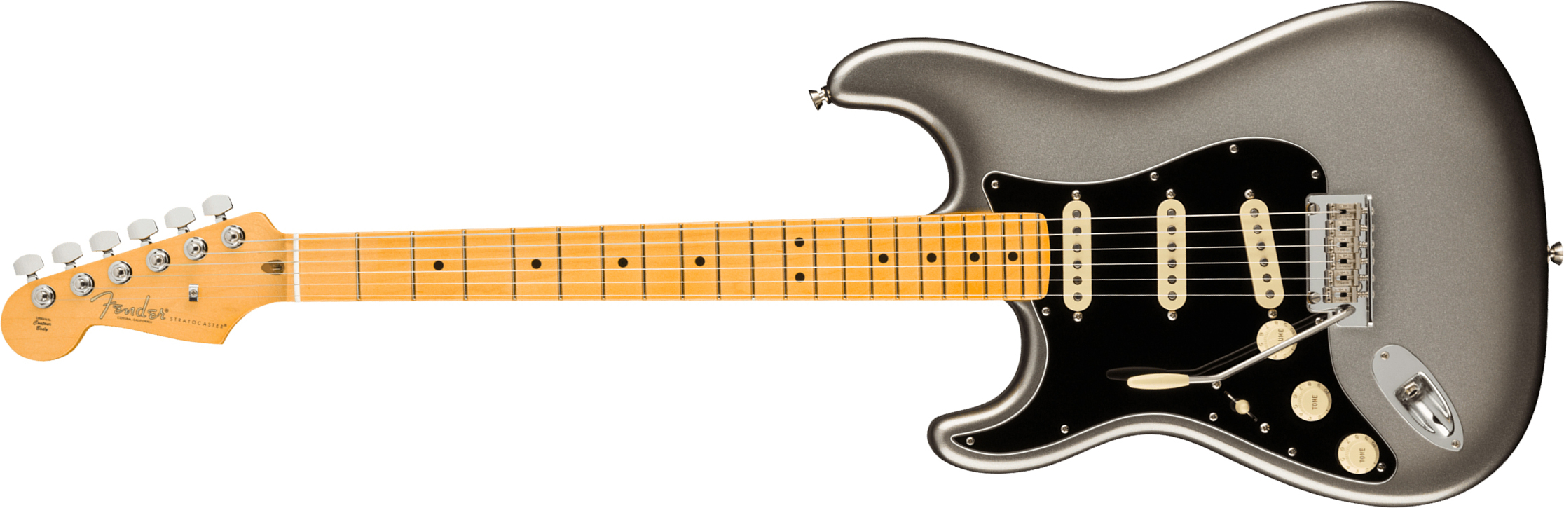 Fender Strat American Professional Ii Lh Gaucher Usa Mn - Mercury - Guitarra electrica para zurdos - Main picture