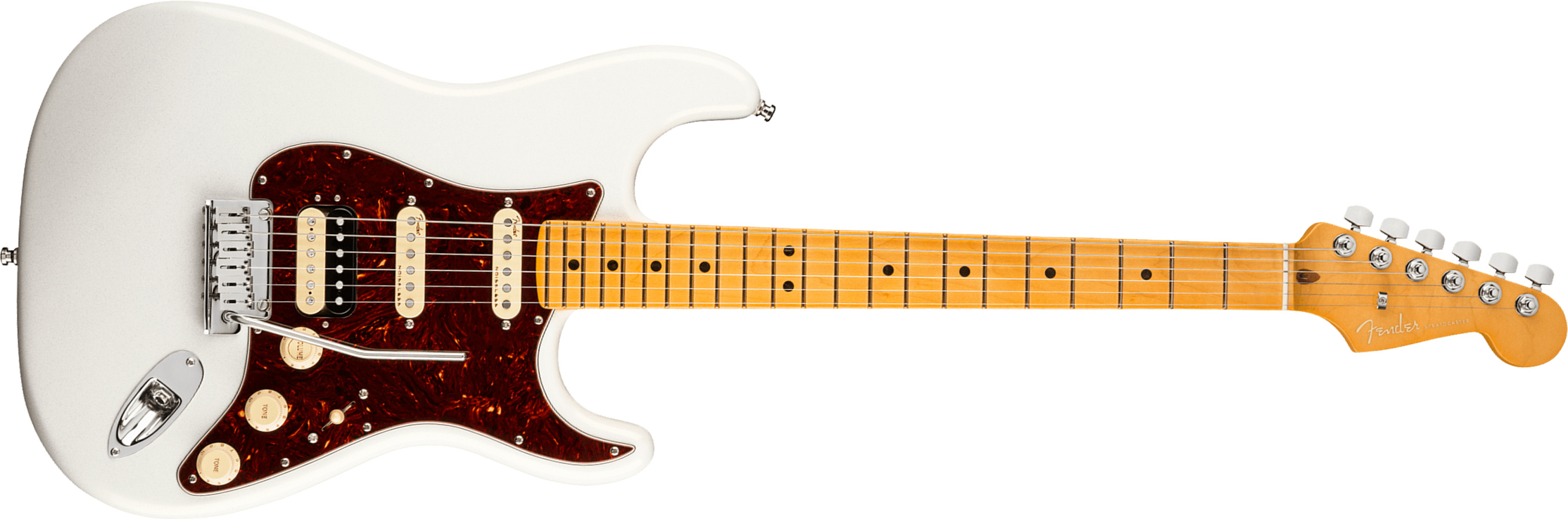 Fender Strat American Ultra Hss 2019 Usa Mn - Arctic Pearl - Guitarra eléctrica con forma de str. - Main picture