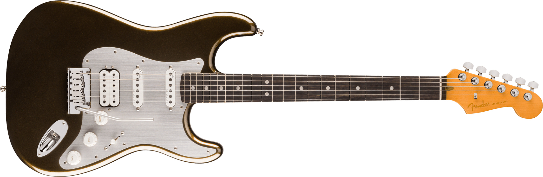 Fender Strat American Ultra Ii Hss Usa Trem Eb - Texas Tea - Guitarra eléctrica con forma de str. - Main picture