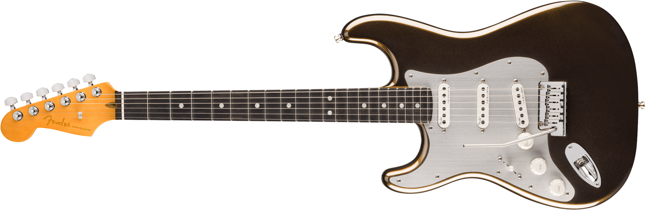Fender Strat American Ultra Ii Lh Usa Gaucher Trem 3s Eb - Texas Tea - Guitarra eléctrica con forma de str. - Main picture