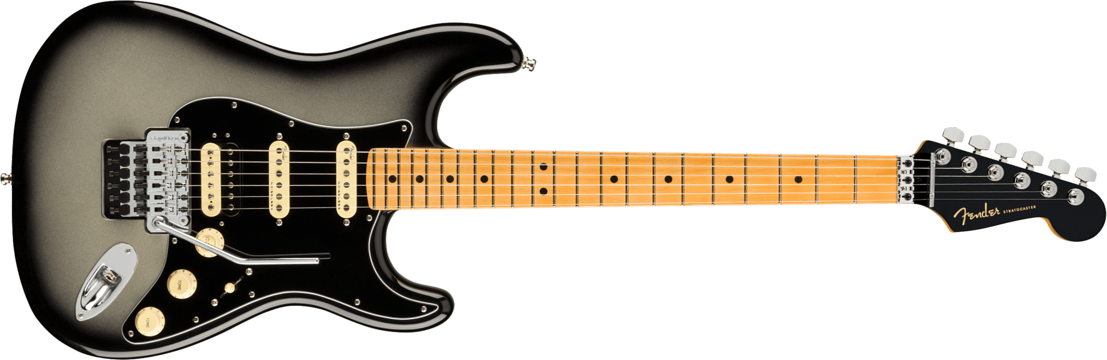 Fender Strat American Ultra Luxe Hss Floyd Rose Usa Fr Mn +etui - Silverburst - Guitarra eléctrica con forma de str. - Main picture