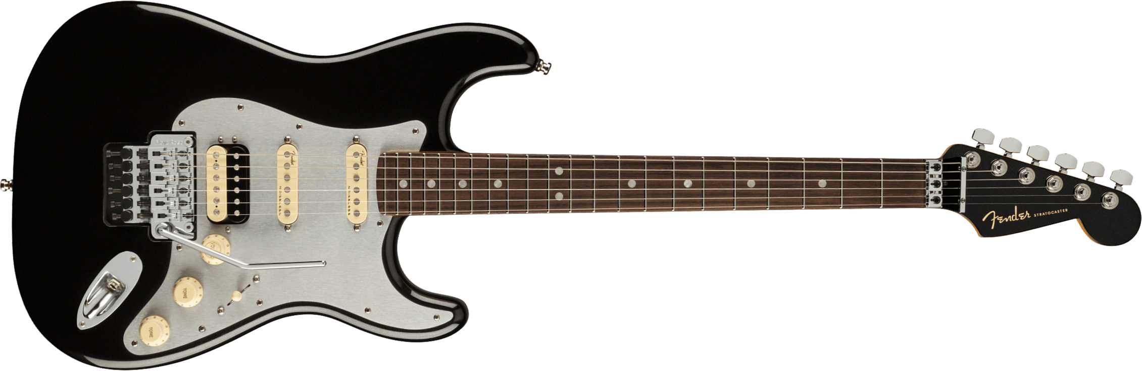 Fender Strat American Ultra Luxe Hss Floyd Rose Usa Fr Rw +etui - Mystic Black - Guitarra eléctrica con forma de str. - Main picture