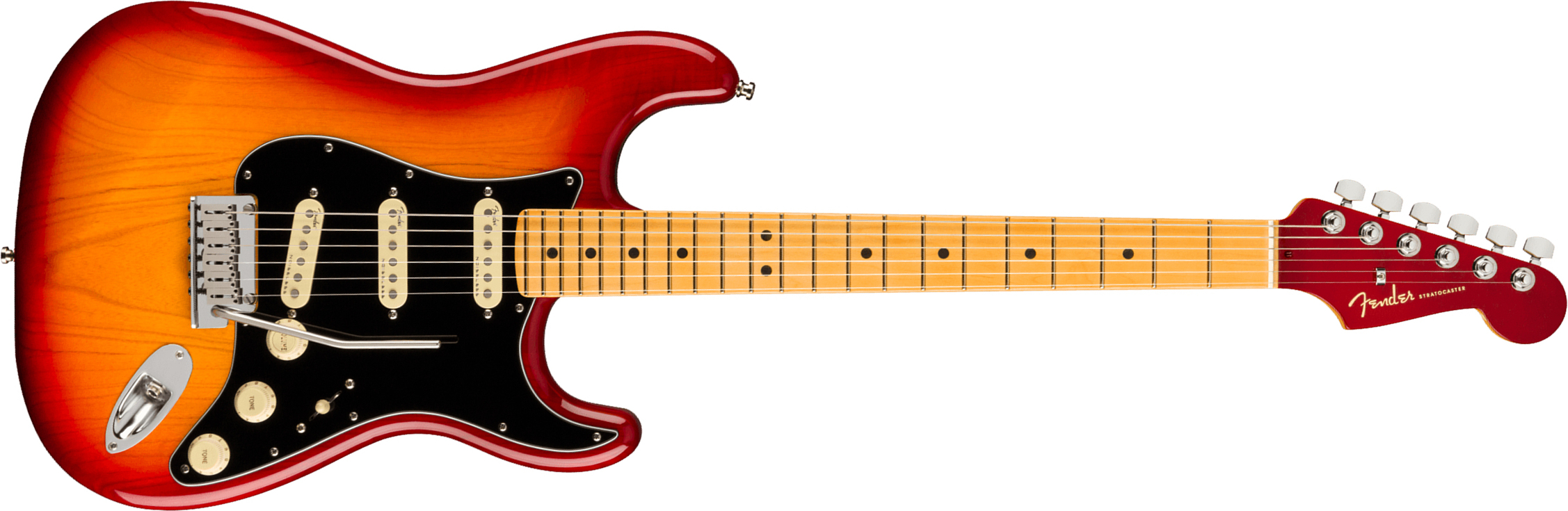 Fender Strat American Ultra Luxe Usa Mn +etui - Plasma Red Burst - Guitarra eléctrica con forma de str. - Main picture