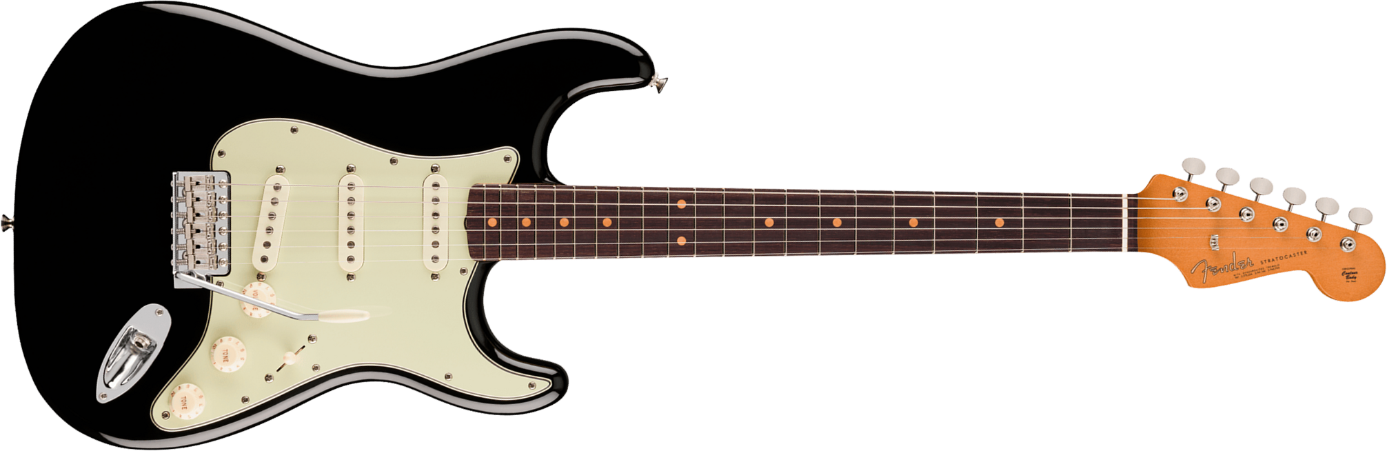 Fender Strat Early 60s Vintera 3 Mex 3s Trem Rw - Black - Guitarra eléctrica con forma de str. - Main picture