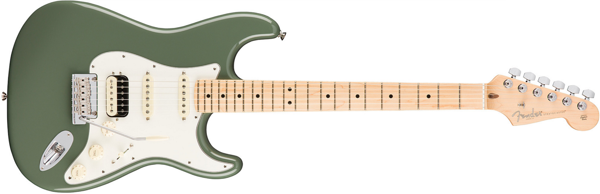 Fender Strat Hss Shawbucker American Professional Usa Mn - Antique Olive - Guitarra eléctrica con forma de str. - Main picture