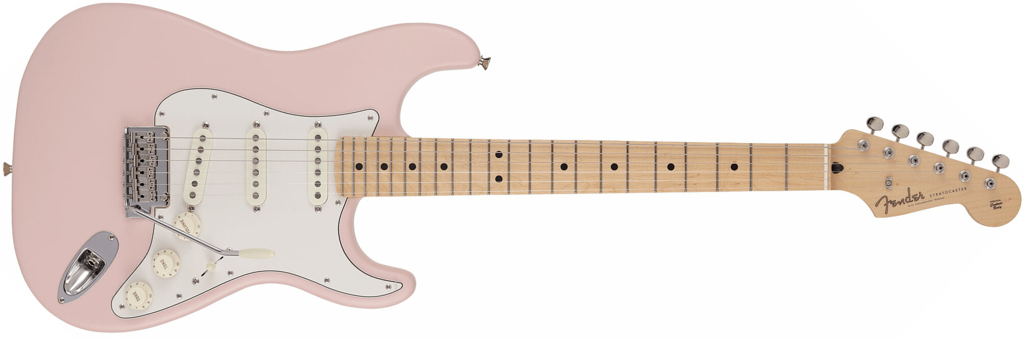 Fender Strat Junior Mij Jap 3s Trem Rw - Satin Shell Pink - Guitarra eléctrica para niños - Main picture