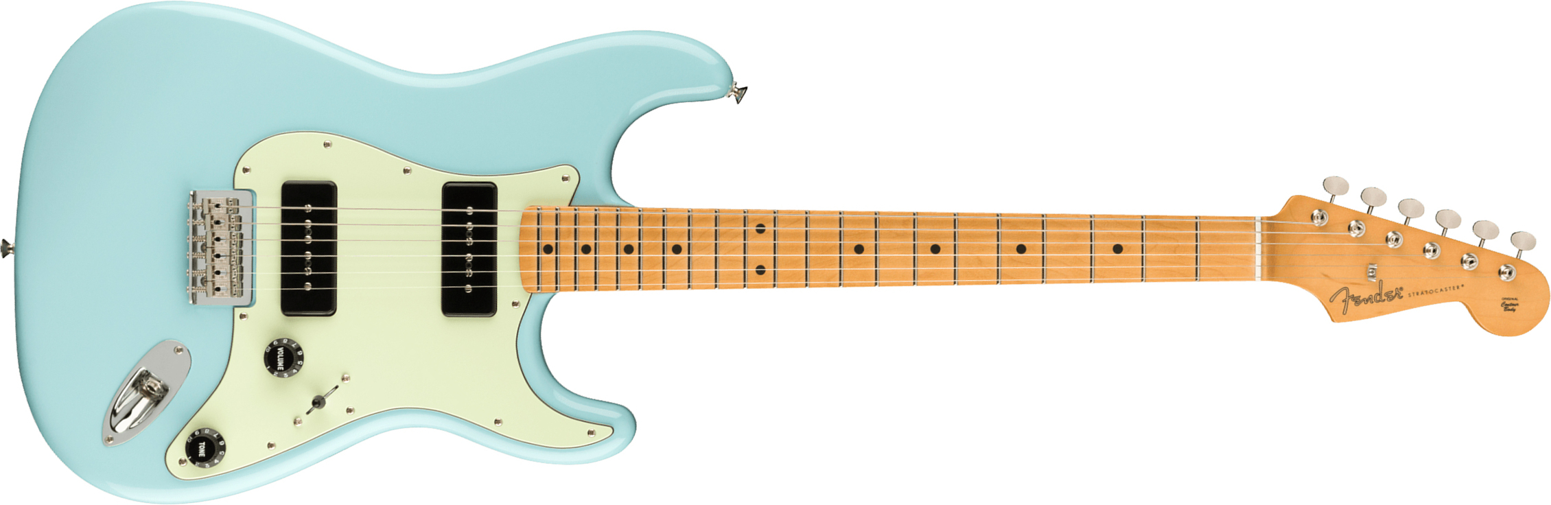 Fender Strat Noventa Mex Ss Ht Mn +housse - Daphne Blue - Guitarra eléctrica con forma de str. - Main picture