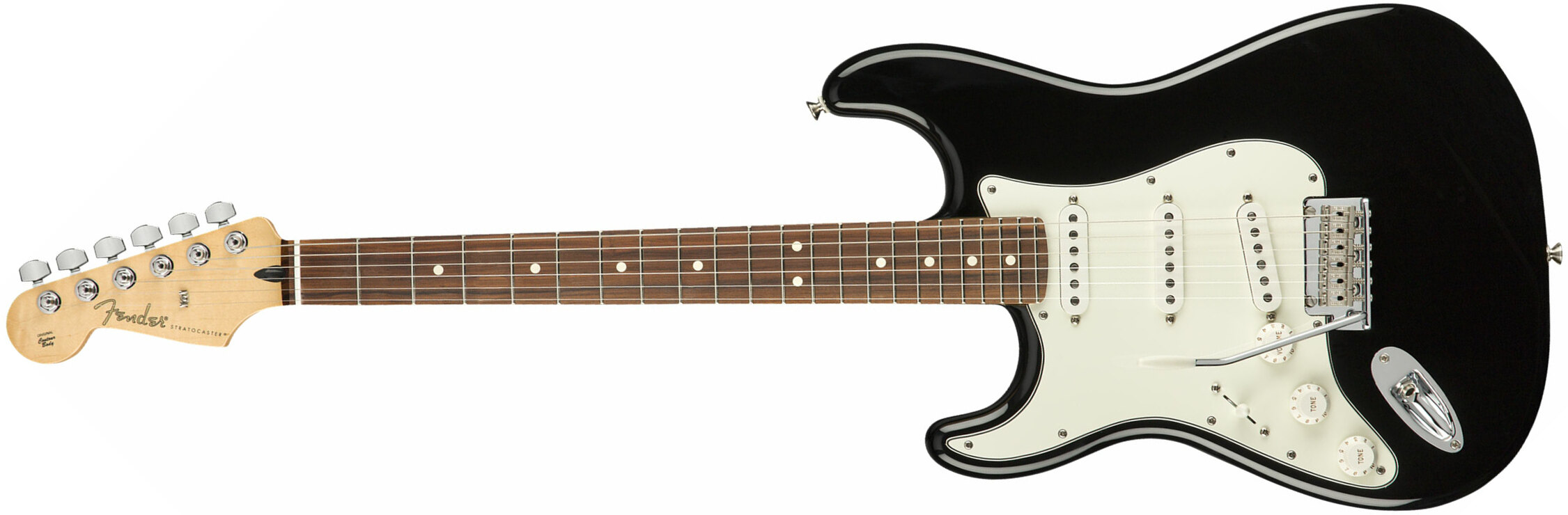 Fender Strat Player Lh Gaucher Mex Sss Pf - Black - Guitarra electrica para zurdos - Main picture