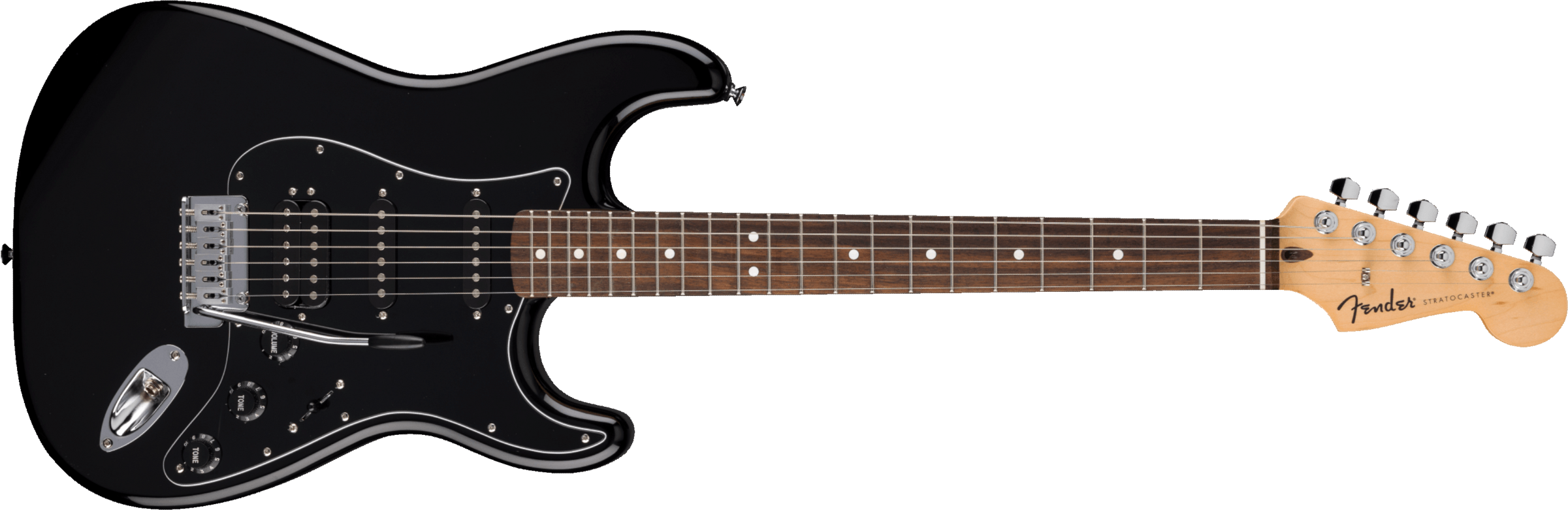 Fender Strat Standard Hss Trem Lau - Black - Guitarra eléctrica con forma de str. - Main picture