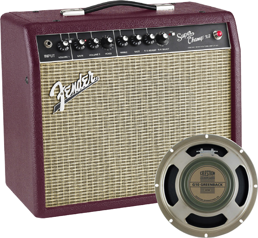 Fender Super Champ X2 Fsr 2014 Cabernet.blues 15w 1x10 Celestion Greenback Wine.red - Combo amplificador para guitarra eléctrica - Main picture