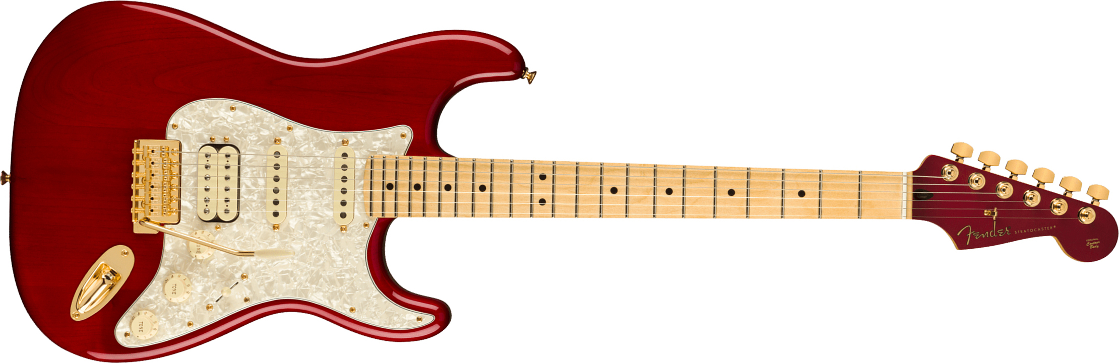 Fender Tash Sultana Strat Signature Mex Hss Mn - Transparent Cherry - Guitarra eléctrica con forma de str. - Main picture