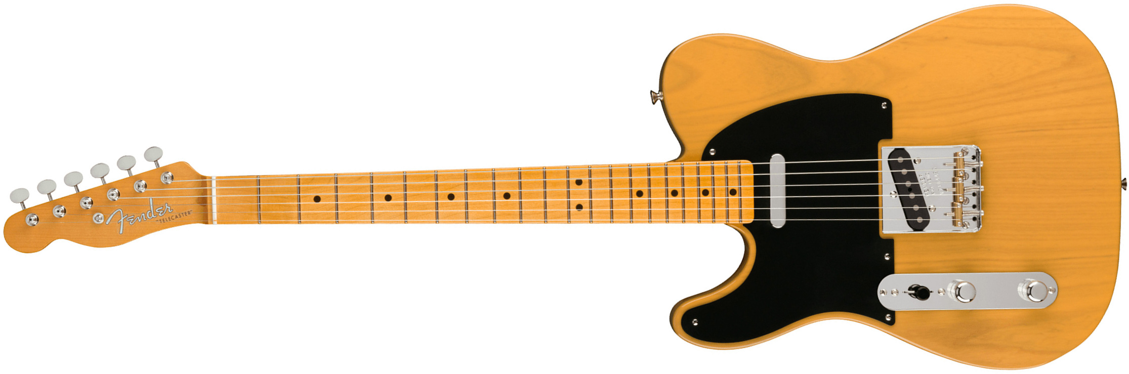 Fender Tele 1951 American Vintage Ii Lh Gaucher 2s Ht Mn - Butterscotch Blonde - Guitarra electrica para zurdos - Main picture