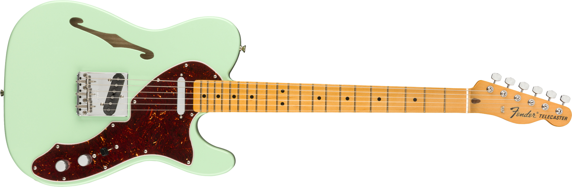 Fender Tele 60s Thinline American Original Usa Ss Mn - Surf Green - Guitarra eléctrica con forma de tel - Main picture