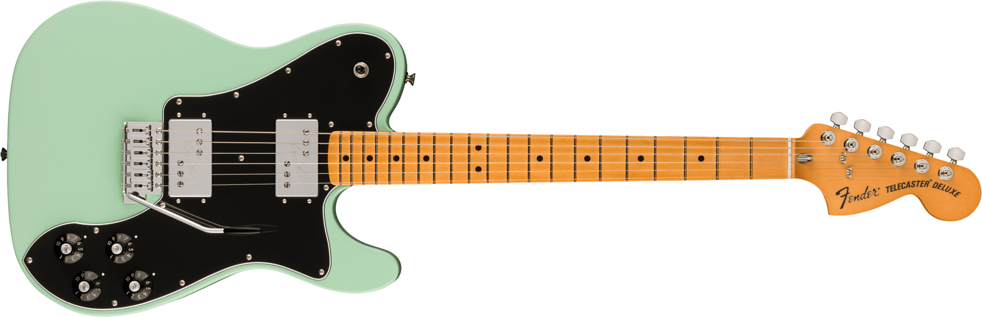 Fender Tele 70s Deluxe Tremolo Vintera 2 Mex 2h Trem Mn - Surf Green - Guitarra eléctrica con forma de tel - Main picture