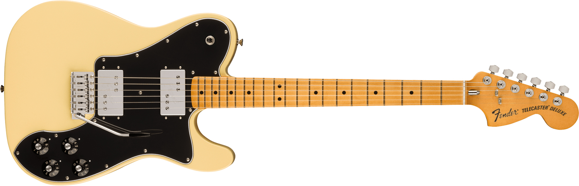 Fender Tele 70s Deluxe Tremolo Vintera 2 Mex 2h Trem Mn - Vintage White - Guitarra eléctrica con forma de tel - Main picture