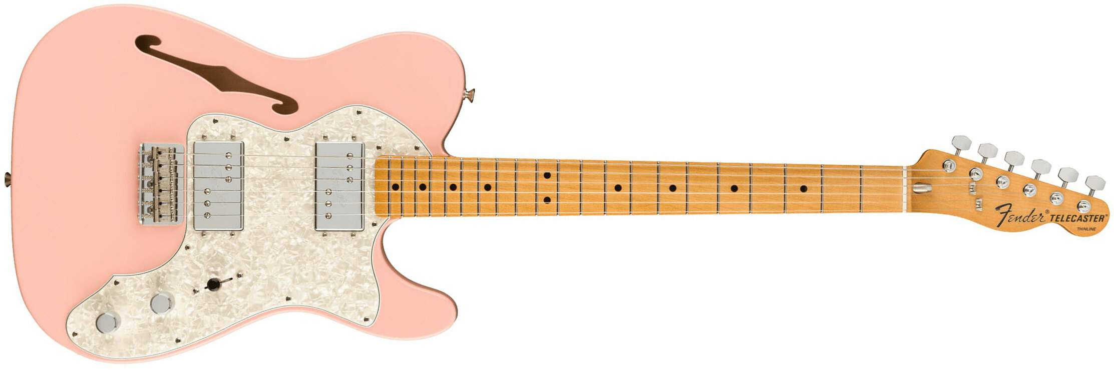 Fender Tele 70s Thinline Vintera Vintage Fsr Ltd Mex Hh Ht Mn - Shell Pink - Guitarra eléctrica con forma de tel - Main picture