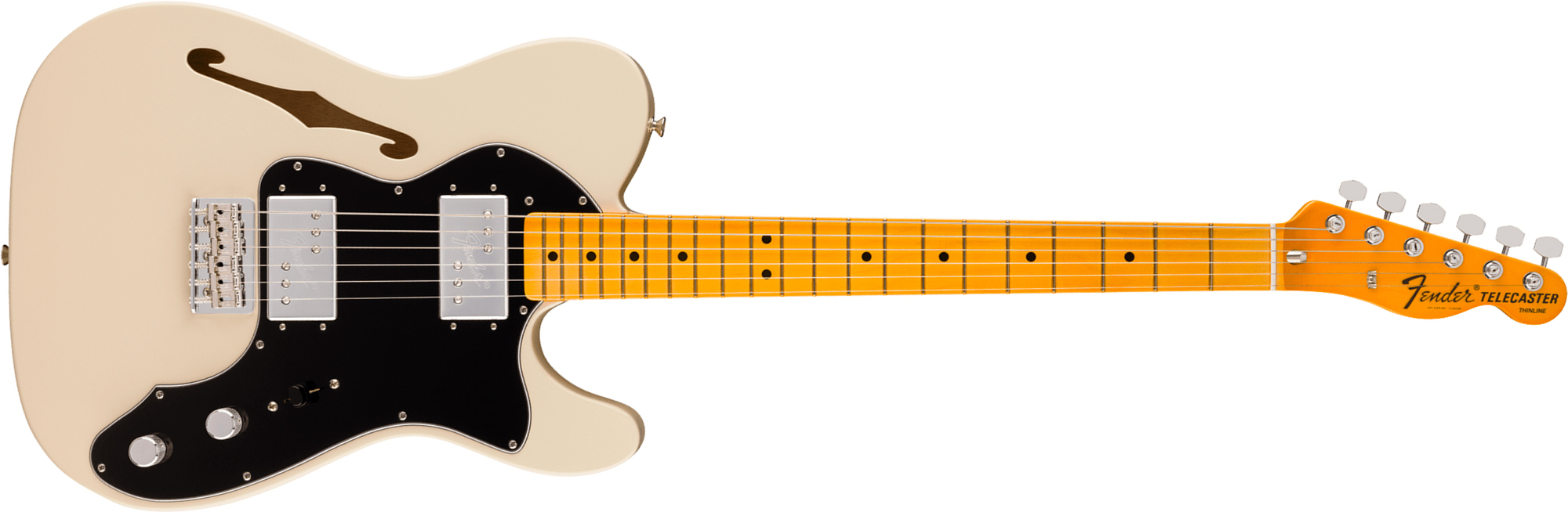 Fender Tele 72 Thinline American Vintage Ii Ltd 2h Ht Mn - Olympic White - Guitarra eléctrica con forma de tel - Main picture