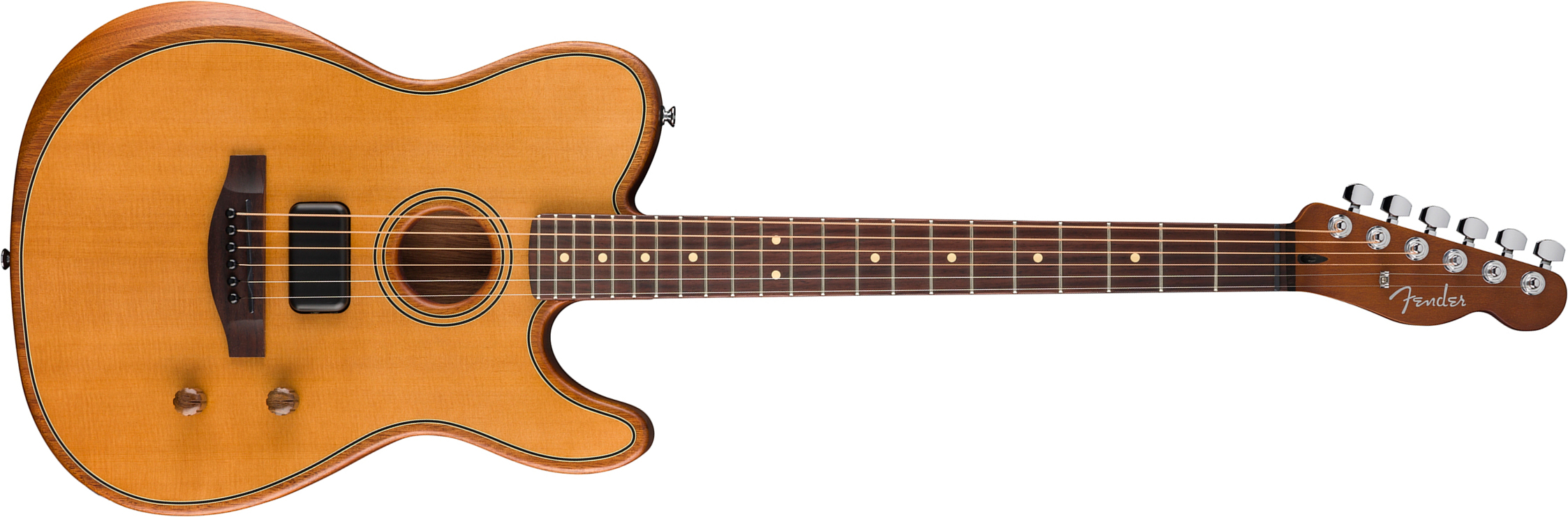 Fender Tele Acoustasonic Standard Ind Epicea Nyatoh Rw - Aged Natural - Guitarra folk - Main picture
