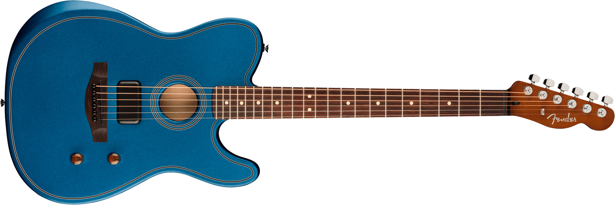 Fender Tele Acoustasonic Standard Ltd Ind Epicea Nyatoh Rw - Lake Placid Blue - Guitarra folk - Main picture