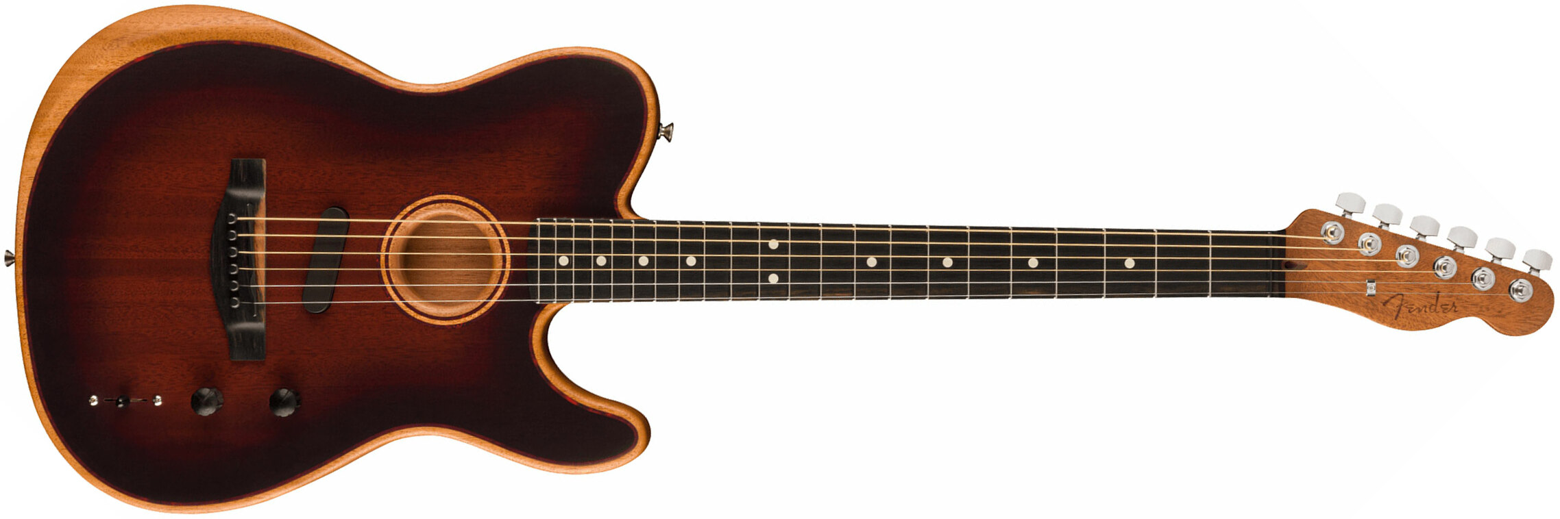 Fender Tele American Acoustasonic All Mahogany Usa Tout Acajou Eb - Bourbon Burst - Guitarra electro acustica - Main picture