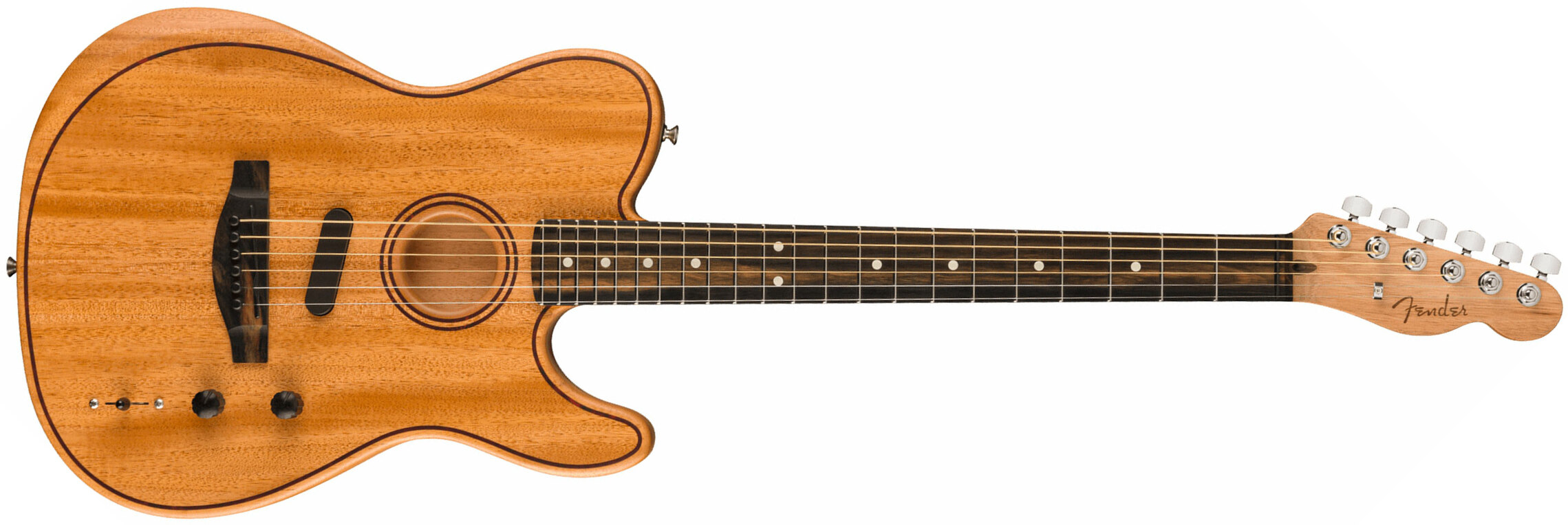 Fender Tele American Acoustasonic All Mahogany Usa Tout Acajou Eb - Natural - Guitarra electro acustica - Main picture
